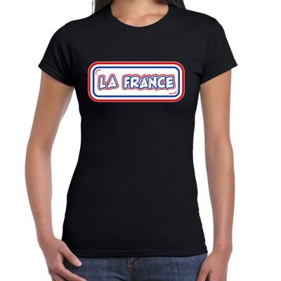 Verkleed T-shirt voor dames - Frankrijk - zwart - supporter - themafeest