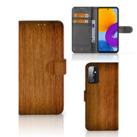 Samsung Galaxy M52 Book Style Case Donker Hout