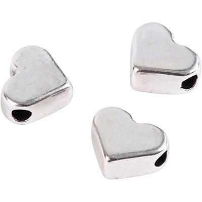 Creativ Company Space kralen, afm 5,5x7 mm, gatgrootte 1 mm, verzilverd, 3 stuk/ 1 doos