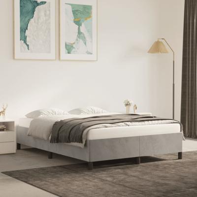 Bedframe zonder matras 140x200 cm fluweel lichtgrijs