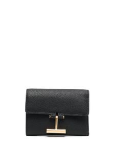 TOM FORD portefeuille en cuir grainé à plaque logo - Noir