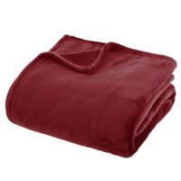 Fleece deken/fleeceplaid - Bordeaux rood - 180 x 230 cm - bankdeken