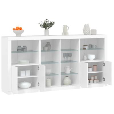 Dressoir met LED-verlichting 202x37x100 cm wit