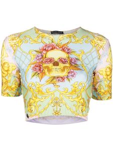 Philipp Plein haut crop à imprimé baroque - Vert