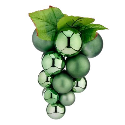 Kerstornament druiventros - groen - 20 cm - kunststof - kersthanger fruit - wijn thema