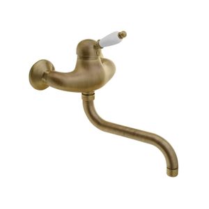 Badmengkraan Sapho Kirké 1-hendel Wit Retro Uitloop Gebogen 20 cm Brons Sapho
