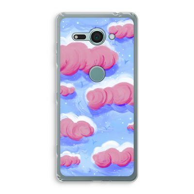 Roze wolken met vogels: Sony Xperia XZ2 Compact Transparant Hoesje