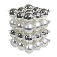 36x Zilveren glazen kerstballen 6 cm mat/glans - thumbnail