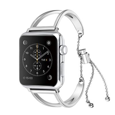 Letter V vorm armband metalen polshorloge band met roestvrijstalen gesp voor Apple Watch serie 3 & 2 & 1 38mm (zilver)