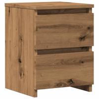 Nachtkastje 30x30x40 cm bewerkt hout artisanaal eikenkleurig