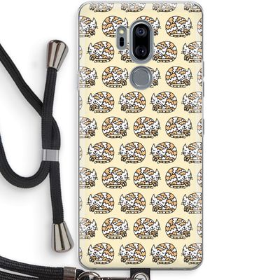Slapende poes: LG G7 Thinq Transparant Hoesje met koord