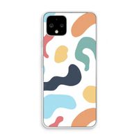 Memphis Shapes Blue: Pixel 4 Transparant Hoesje