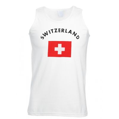 Witte heren tanktop Zwitserland Witte heren tanktop Zwitserland