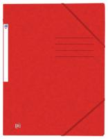 Elastomap oxford top file a4 3 kleppen 390gr rood