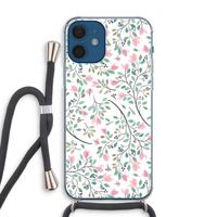 Sierlijke bloemen: iPhone 12 Transparant Hoesje met koord