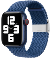 Braided nylon bandje - Blauw - Geschikt voor Apple Watch 42mm / 44mm / 45mm / 49mm