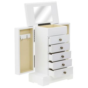 VidaXL Sieradenkastje met spiegel 25x13,5x34 cm mdf