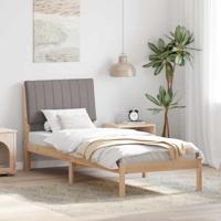 Bedframe met hoofdeinde Bruin 75 x 190 cm Massief grenenhout