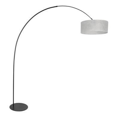 Steinhauer VloerlampCurve zwart met wit transparante kap Ø 50cm - 4266ZW