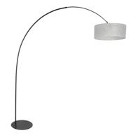 Steinhauer VloerlampCurve zwart met wit transparante kap Ø 50cm - 4266ZW
