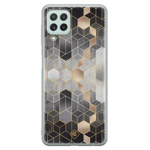 Samsung Galaxy A22 4G siliconen hoesje - Grey cubes