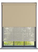 Dubbel Rolgordijn - Bella beige met Mood grijs gemêleerd