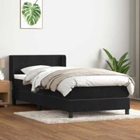 Boxspring met matras fluweel zwart 80x220 cm