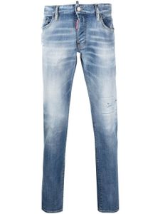 DSQUARED2 jean droit à logo brodé - Bleu