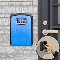Grote wachtwoord lock metalen opbergdoos Villa veiligheid vak Wandkast veiligheid box (blauw)