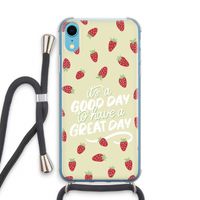 Don't forget to have a great day: iPhone XR Transparant Hoesje met koord