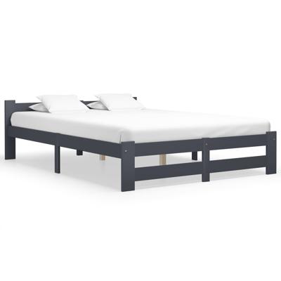 Bedframe massief grenenhout donkergrijs 120x200 cm