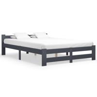 Bedframe massief grenenhout donkergrijs 120x200 cm