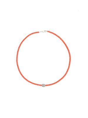 Catherine Michiels collier en perles de corail et diamants - Jaune