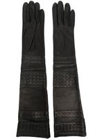 Manokhi gants longs en cuir - Noir