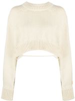 Heron Preston pull en laine crop à dos ouvert - Blanc