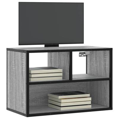 Tv-meubel 60x31x39,5 cm bewerkt hout metaal grijs sonoma eiken
