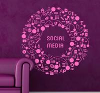 Social Media ronde kroon sticker