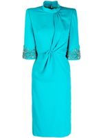 Jenny Packham robe mi-longue Lily à détail torsadé - Bleu