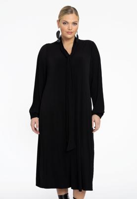 Yoek Jurk PLISSE | Zwart | Maat 54/56