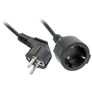 LINDY 30245 Stroom Verlengkabel Zwart 5 m H05VV-F 3G 1,5 mm²
