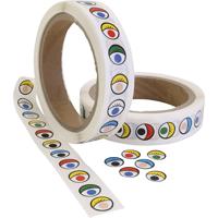 Creativ Company Sticker ogen, d 13 mm, diverse kleuren, 2000 stuk/ 1 doos