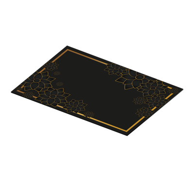 Placemat zwart Elegante stijl met planten