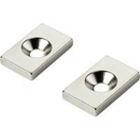 TRU COMPONENTS W20L12T3-M4 Permanente magneet Rechthoekig (l x b x h) 20 x 12 x 3 mm N35 Grenstemperatuur (max.): 80 °C