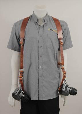 Lederen Harnas Fotocamera Heavy Duty Lichtbruin