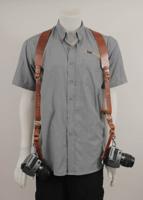Lederen Harnas Fotocamera Heavy Duty Lichtbruin