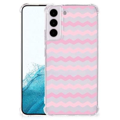 Samsung Galaxy S22 Plus Doorzichtige Silicone Hoesje Waves Roze Samsung Galaxy S22 Plus Doorzichtige Silicone Hoesje Waves Roze