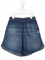 Château Lafleur-Gazin short en jean à logo brodé - Bleu
