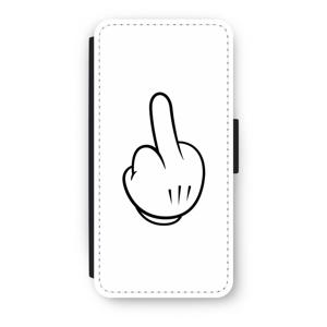 Middle finger white: iPhone 8 Flip Hoesje