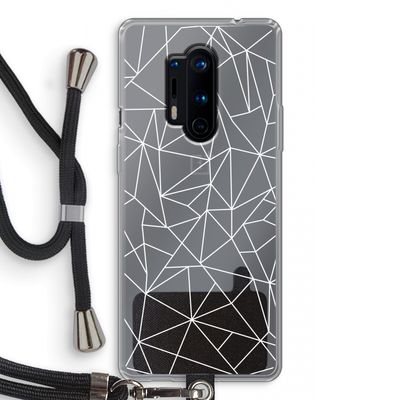 Geometrische lijnen wit: OnePlus 8 Pro Transparant Hoesje met koord