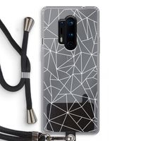 Geometrische lijnen wit: OnePlus 8 Pro Transparant Hoesje met koord
